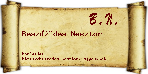 Beszédes Nesztor névjegykártya